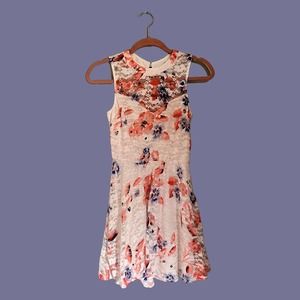 Lily Rose XS Dress Lacy Floral Skater Dress Junior